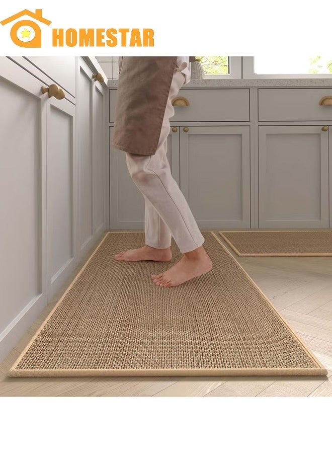 هومستر 2 قطعة حديثة متينة مطبخ السجاد والسجادة ، أسلوب معاصر ، مضاد للانزلاق المطاط ، قابل للغسيل ، مقاومة للزيت والماء ، سهلة التنظيف - Image 1